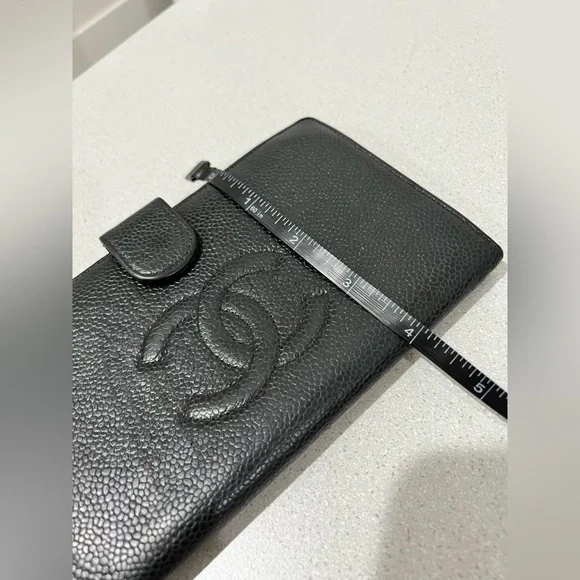 Chanel Caviar Timeless CC French Wallet in Black